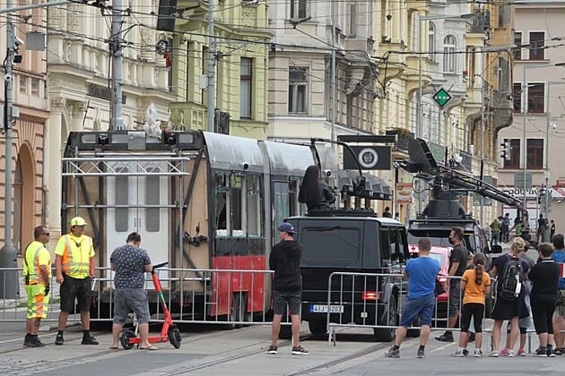 the gray man shooting prague