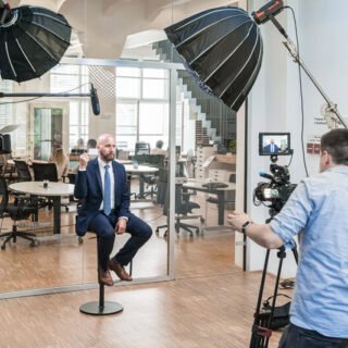 Two camera corporate interview setup