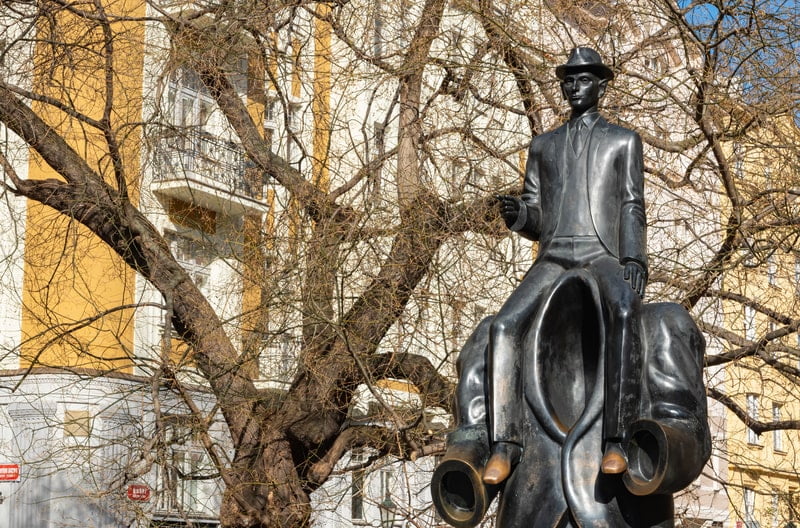 Statue of Franz Kafka - Prague In December