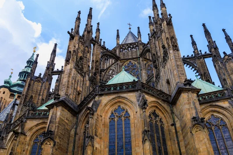 View of the Gothic Catholic Cathedral of St. Vitus