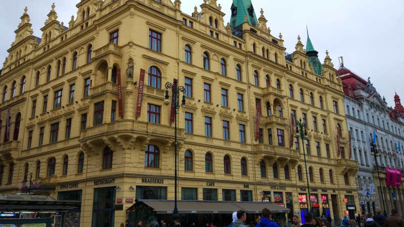 Facade of the luxury hotel Kings Court in Prague