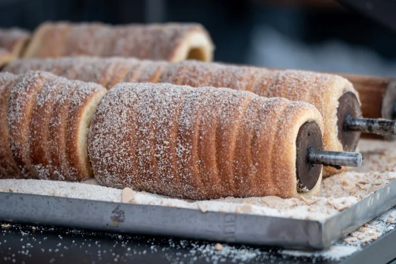 Trdelnik or trdlo on a stall