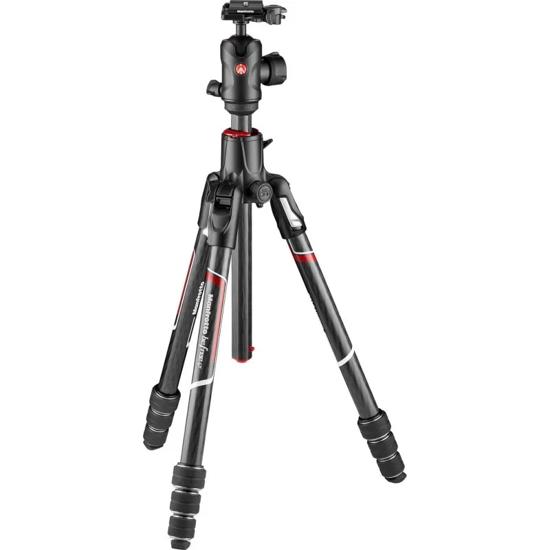 A sleek and sturdy carbon fiber tripod with a ball head and adjustable legs, ideal for photographers and videographers.