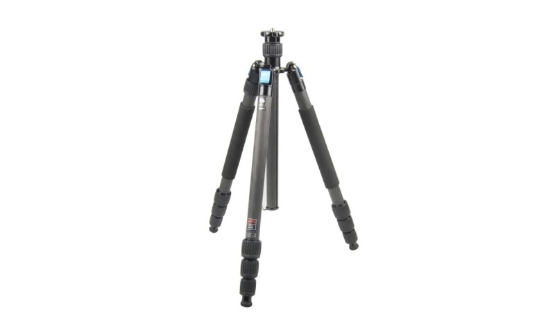 A professional camera tripod with adjustable legs and rubber grips, ideal for photography and videography.