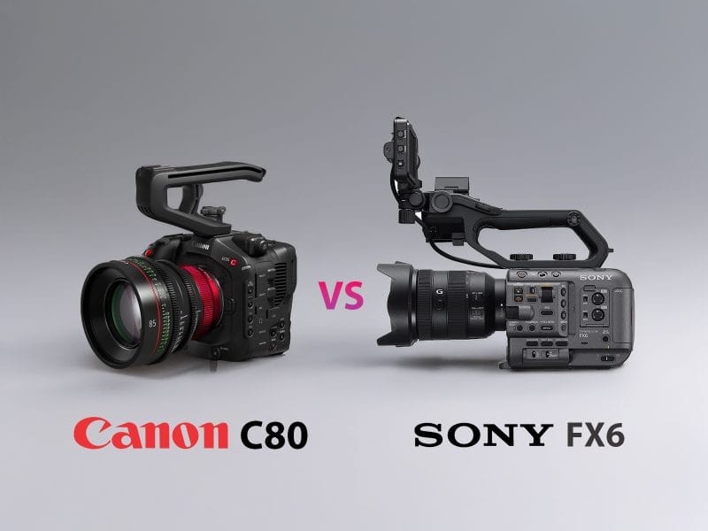 Canon C80 vs Sony FX6: Which Filmmakers Should Buy? A comparison between the Canon C80 and Sony FX6 cameras, showcasing their designs and features.